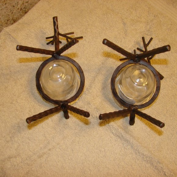 "G-0920" Reindeer Small Candle Holders - Picture 3 of 3